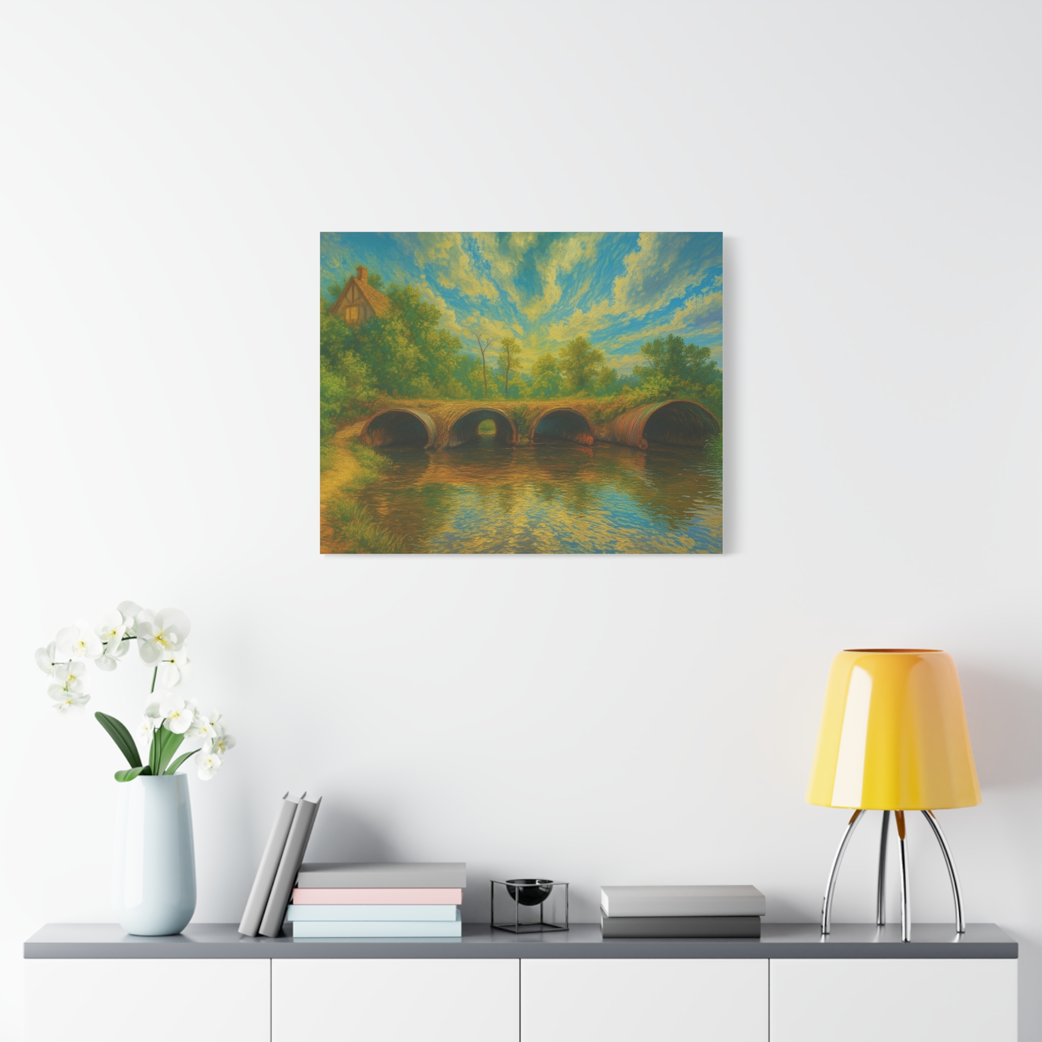 Four Tranquil Pipes at the Summer Cottage on Canvas - Image 4