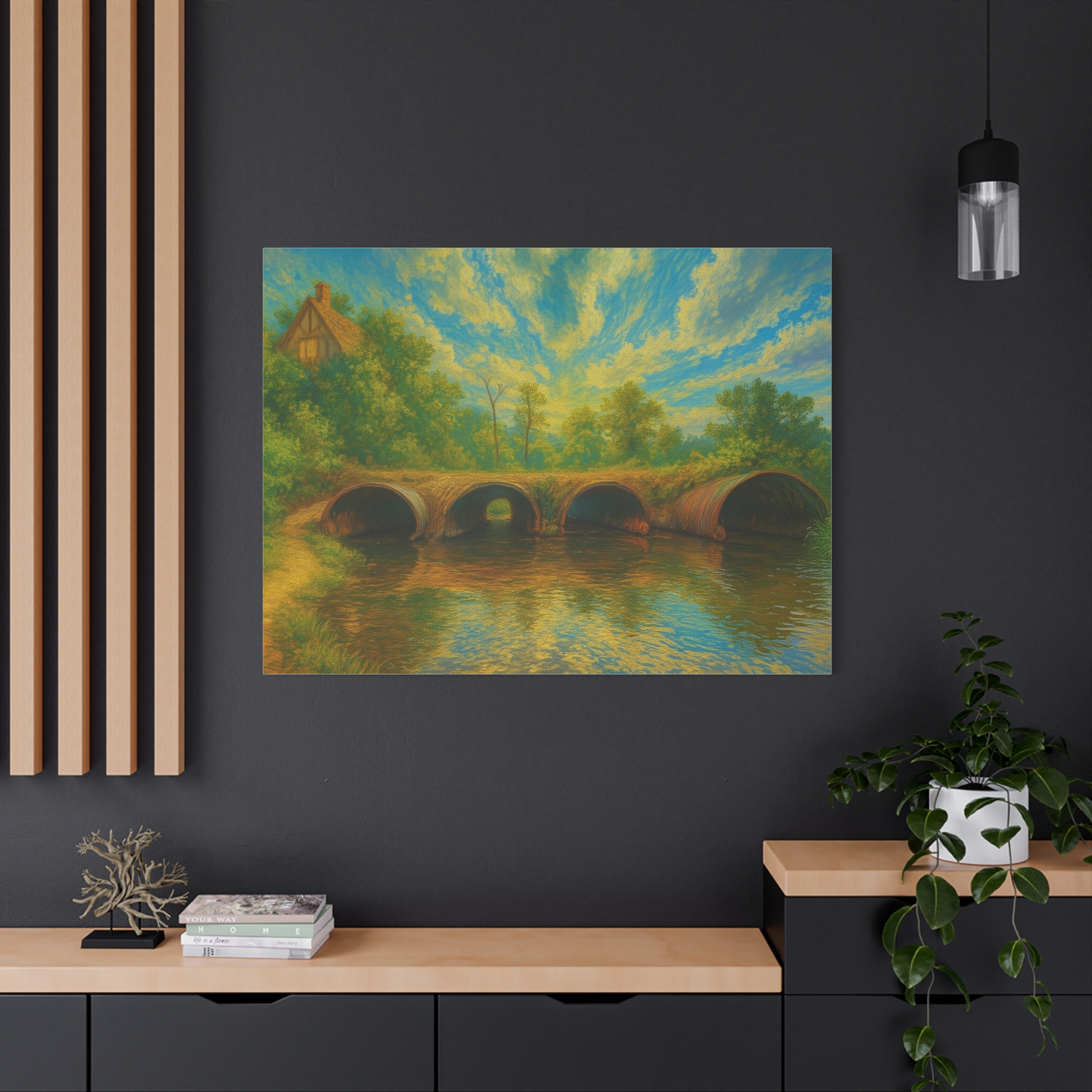 Four Tranquil Pipes at the Summer Cottage on Canvas - Image 5