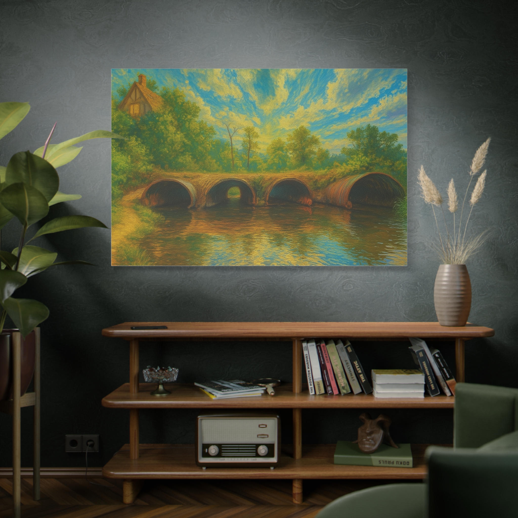 Four Tranquil Pipes at the Summer Cottage on Canvas - Image 2